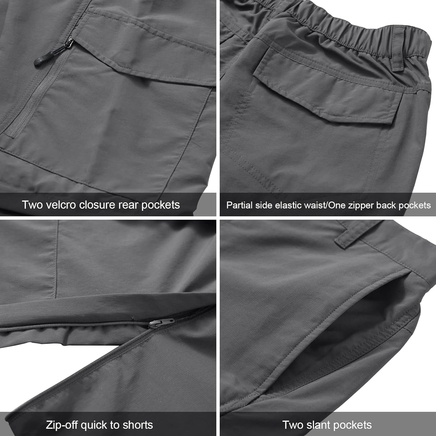 Men's Quick-Dry Hiking Pants - Lightweight Convertible Fishing Trousers for Outdoor Adventures