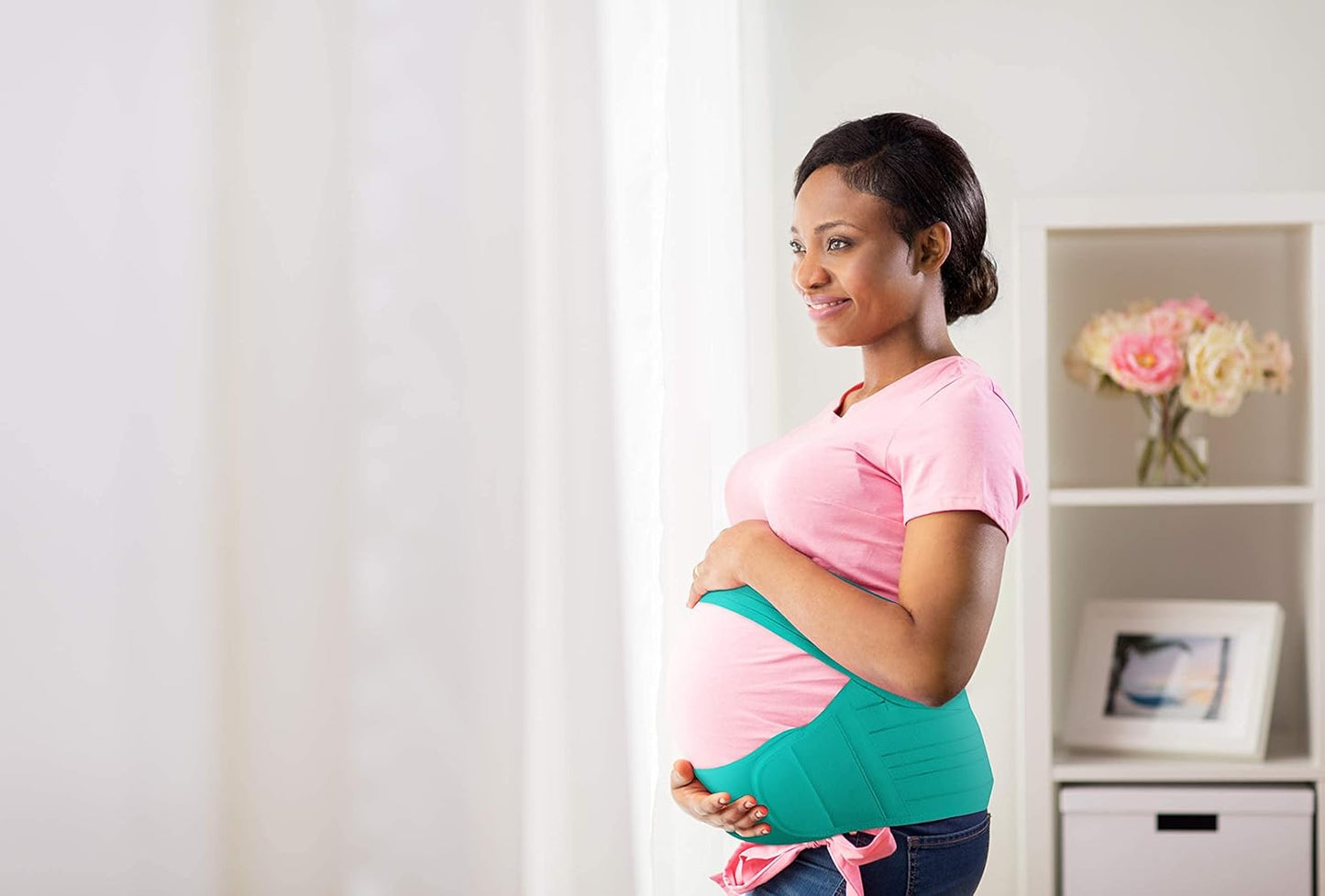 Ultimate Pregnancy Belly Band for Comfort and Support - Dark Mint, Size XL