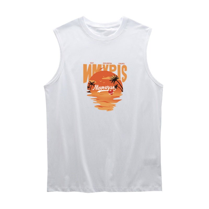 Cotton Sleeveless Men's Vest Summer Loose Sports T-shirt - Journey Must Haves