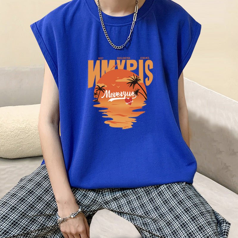 Cotton Sleeveless Men's Vest Summer Loose Sports T-shirt - Journey Must Haves