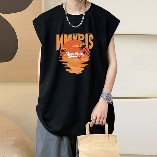 Cotton Sleeveless Men's Vest Summer Loose Sports T-shirt - Journey Must Haves