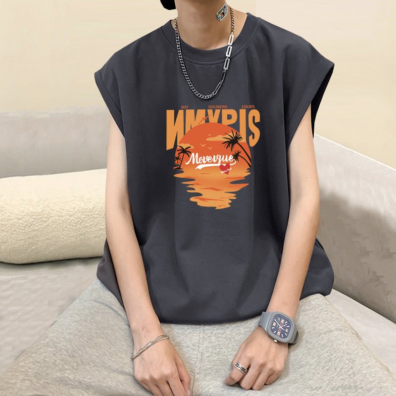 Cotton Sleeveless Men's Vest Summer Loose Sports T-shirt - Journey Must Haves