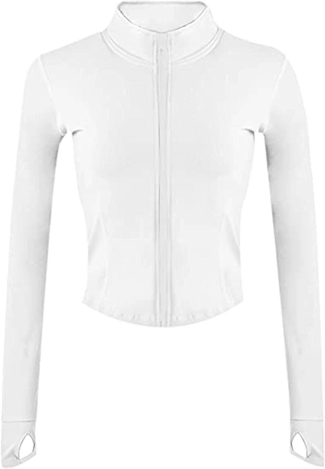 Elevate Your Workout with the Womens Active Zip-Up Cropped BBL Jacket Featuring Stylish Thumb Holes