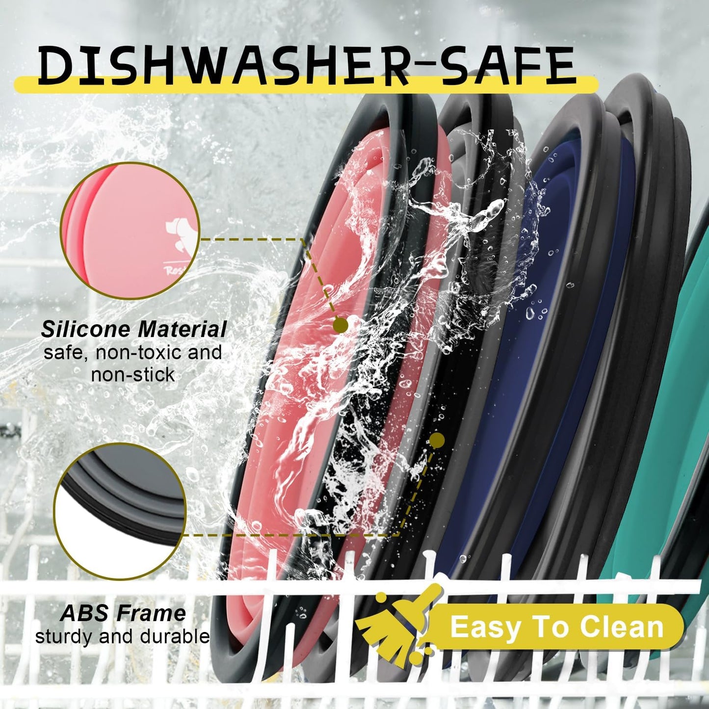 Travel-Friendly Collapsible Dog Bowls - 2-Pack Portable Silicone Water and Food Dishes for Dogs and Cats with Carabiners