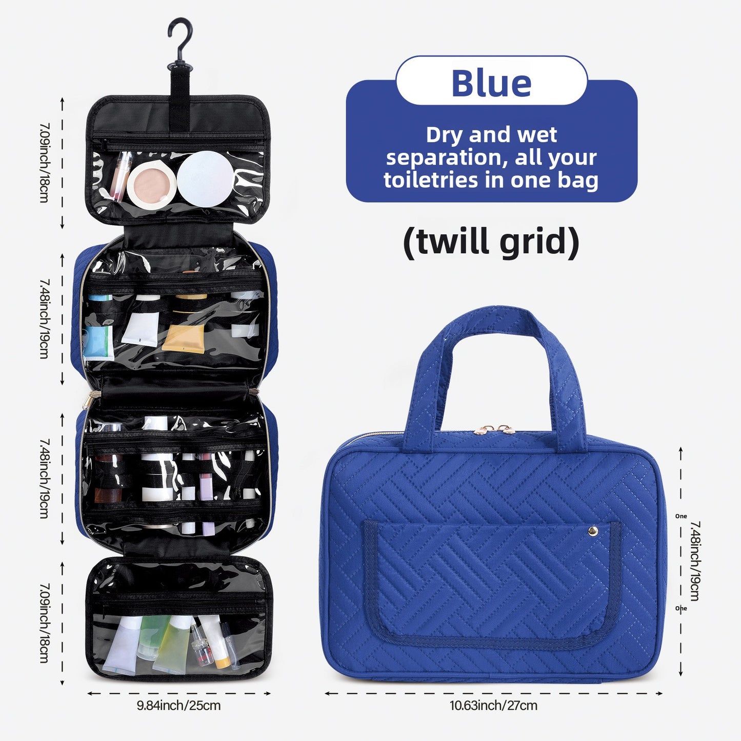 Multifunctional Waterproof Hanging Toiletry Bag with Large Capacity