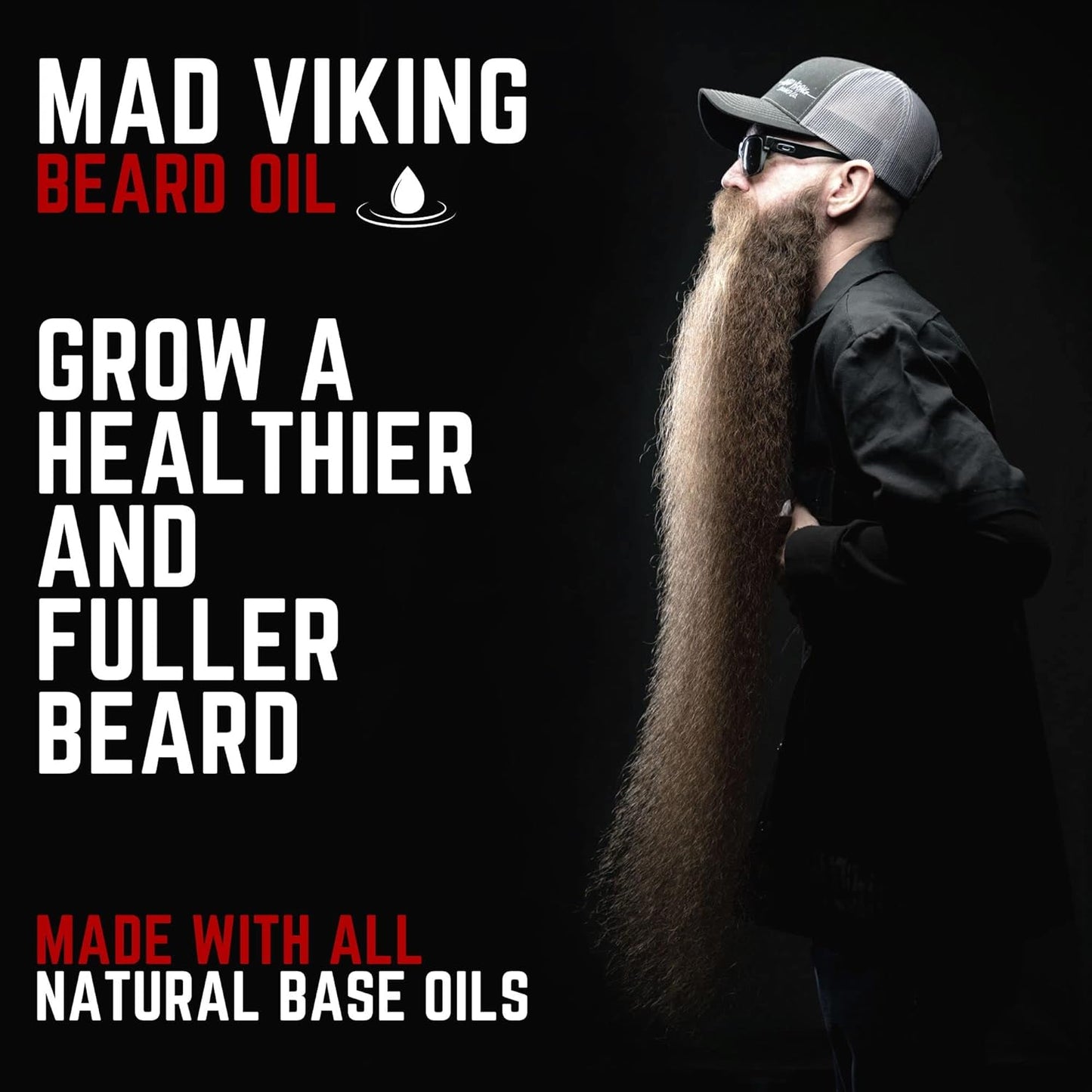 Transform Your Beard with Mad Viking Valhalla Beard Oil - Hydrate, Soften, and Naturally Grow Your Beard with a Luxurious Sandalwood & Vanilla Scent - Made in the USA - 2Oz