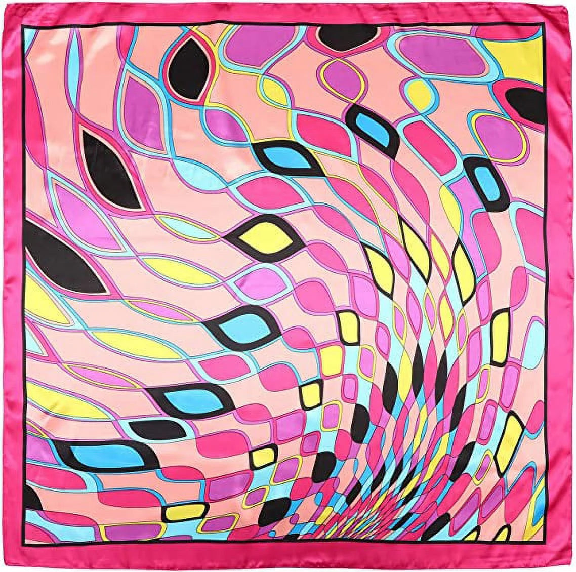 Elegant 35" Satin Square Head Scarves - Set of 2 Silk Floral Hair Bandanas for Women