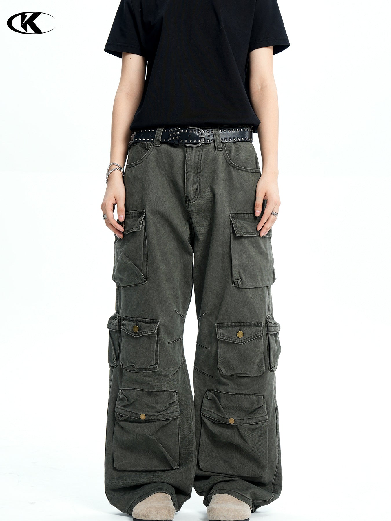 Unisex Heavyweight Cotton Cargo Pants with Multi-Pockets