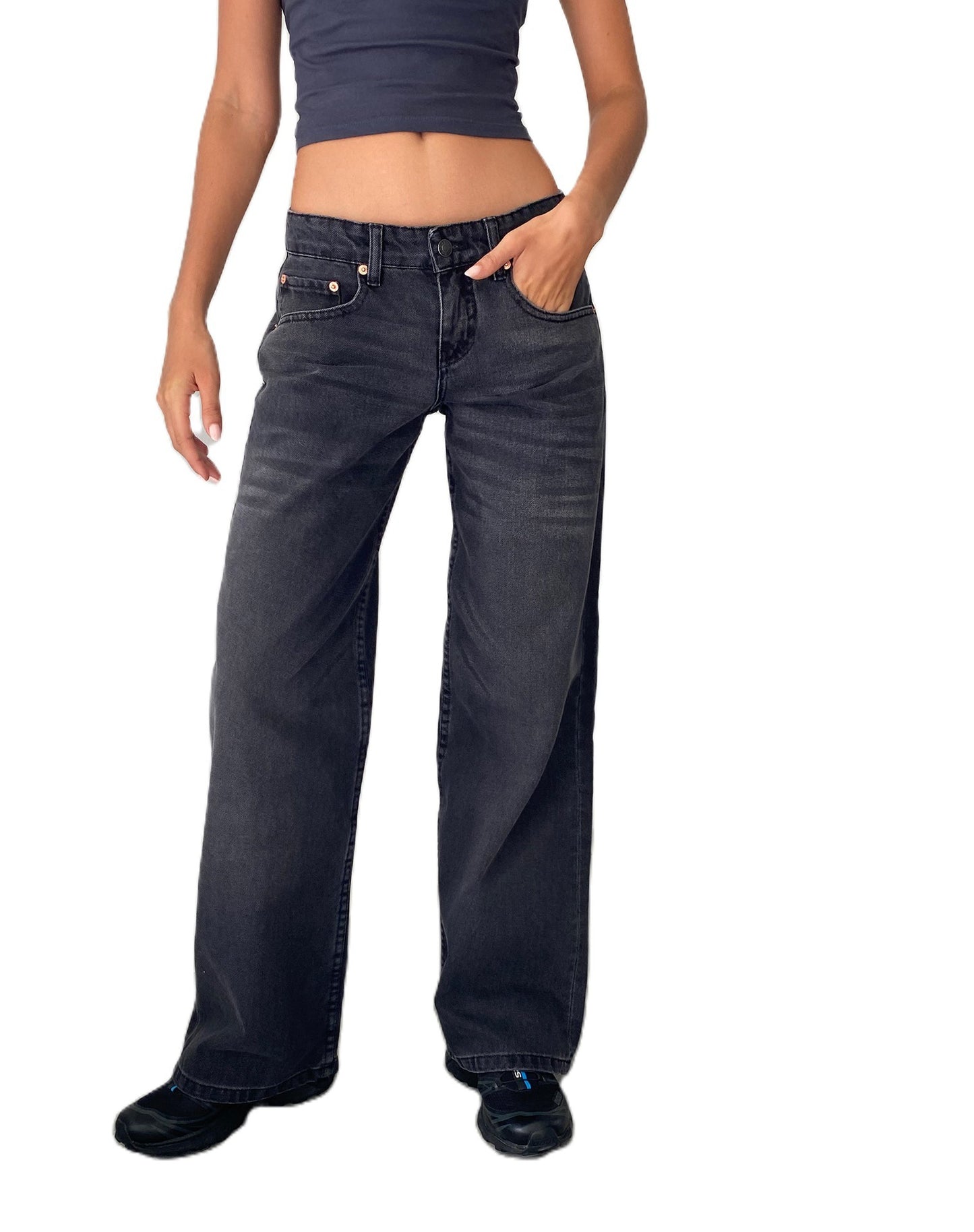 Womens High Waist Straight Leg Denim Jeans