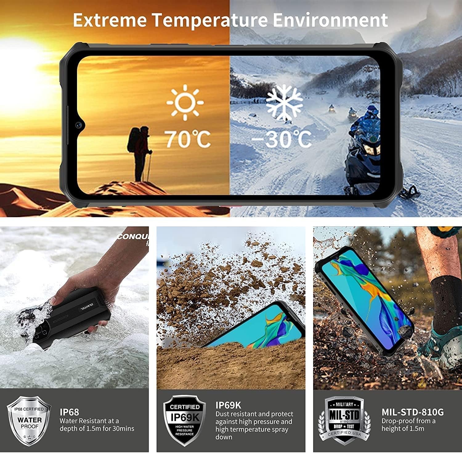 Discover the OUKITEL WP13: Unlocked 5G Rugged Smartphone with 128GB ROM, 8GB RAM, and 48MP Triple Cameras - Perfect for Adventure Seekers! - Journey Must Haves