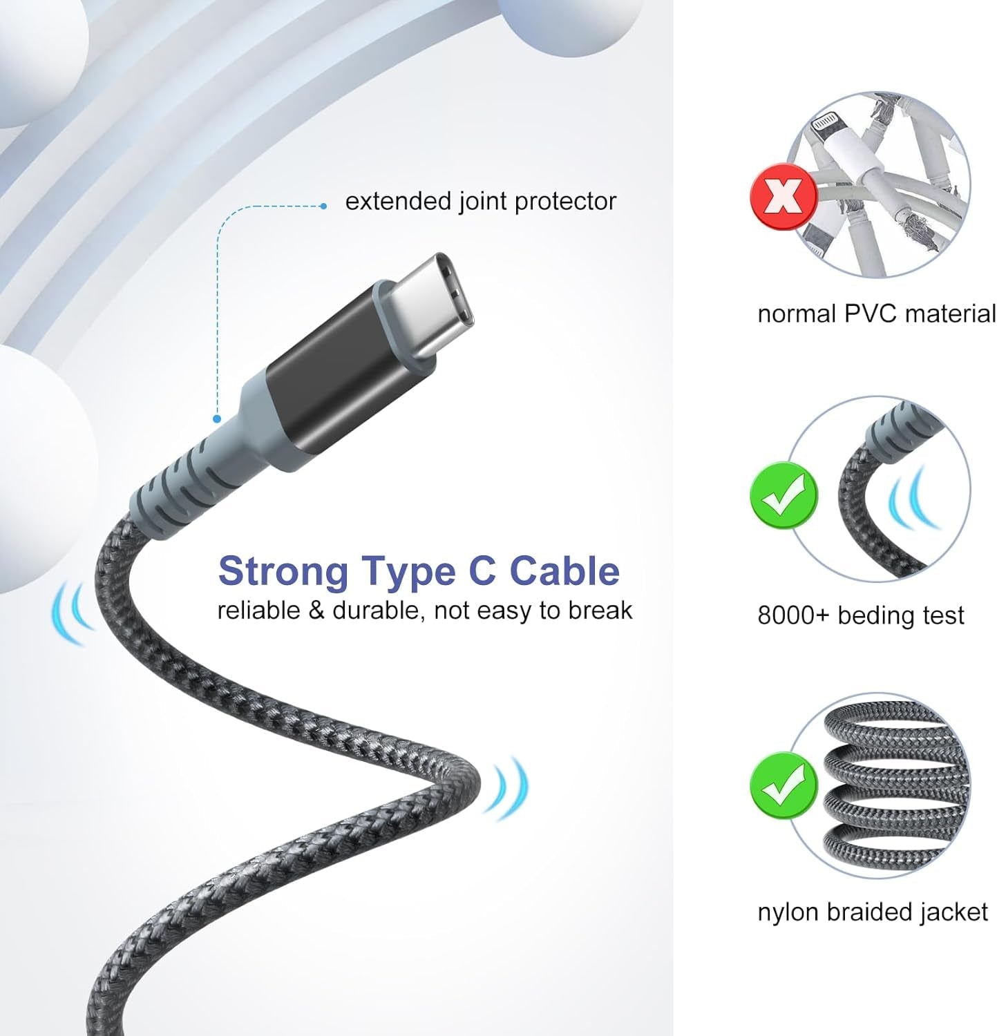 Dual Adaptive Fast Charging Wall Charger with 10Ft USB - C Cable - Perfect for Galaxy S25, S24, S23 Ultra, and More - 2 Pack, Black - Journey Must Haves