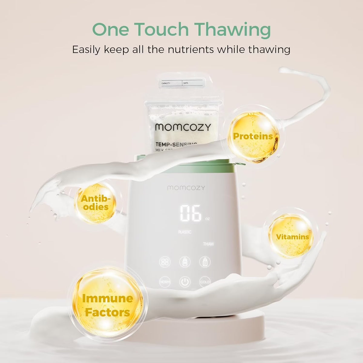 Baby Bottle Warmer, 6-In-1 Baby Milk Warmer with Smart Temperature Control, Breastmilk Warmer, Fast Baby Food Heater, Steam Sterilizer
