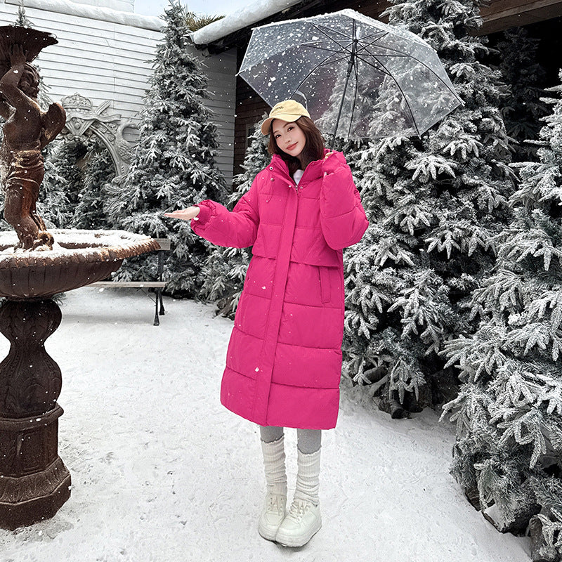 Dragon Fruit Color Cotton Coat for Women