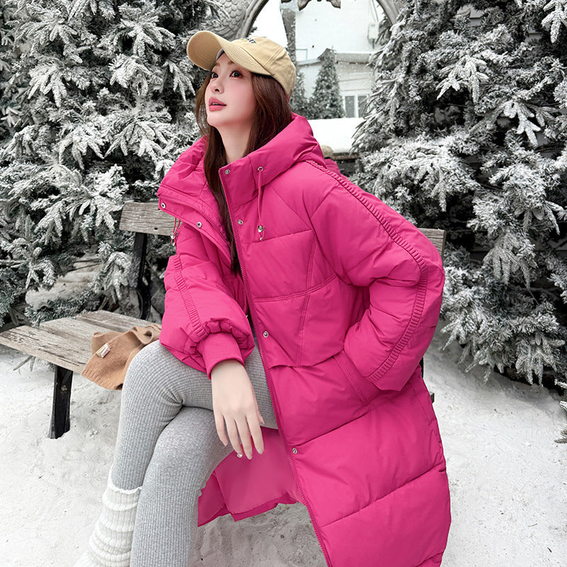 Dragon Fruit Color Cotton Coat for Women