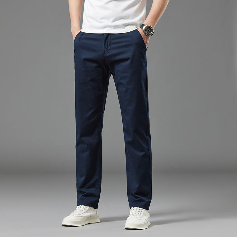 Men's Straight-Leg Cotton Casual Pants for Summer