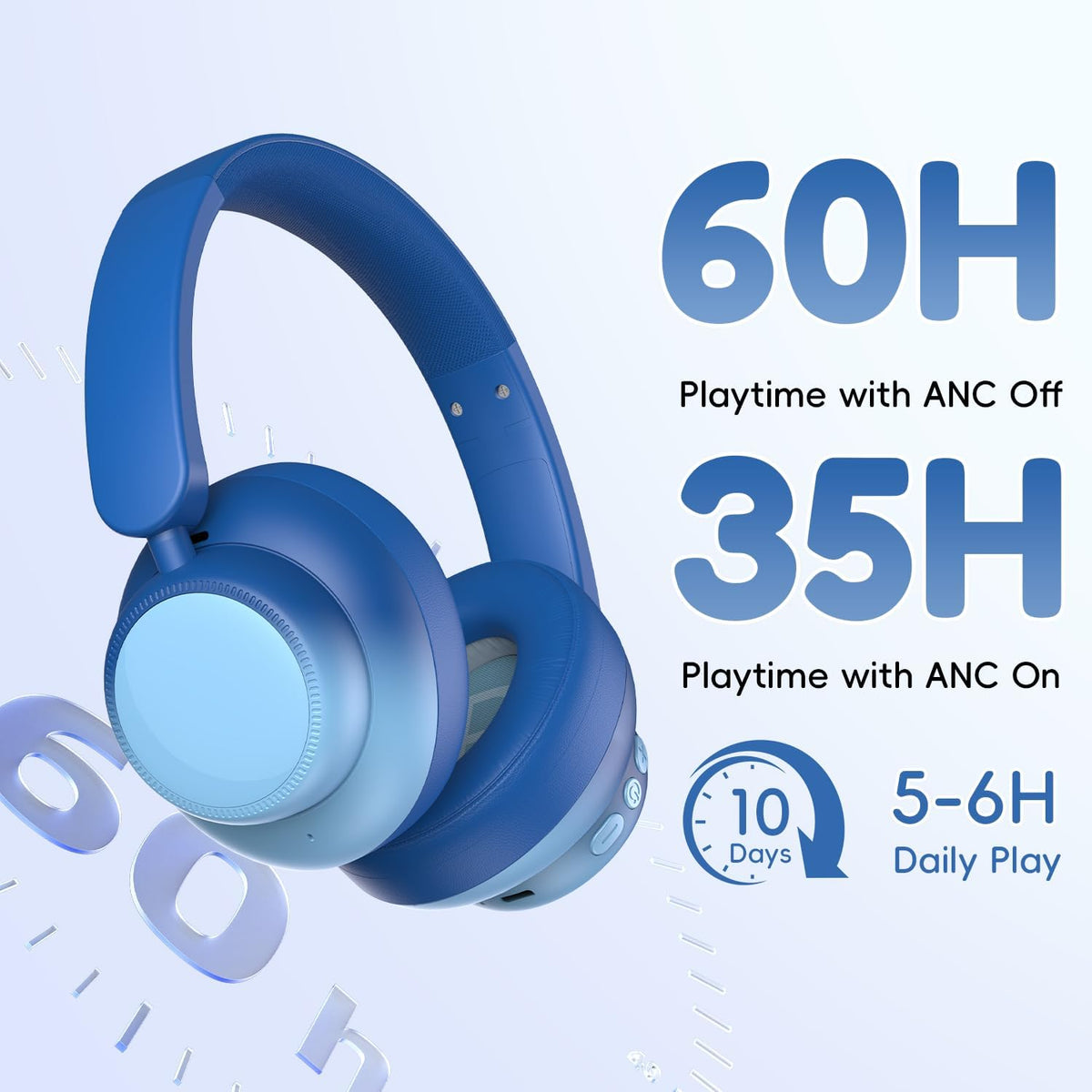Kids Bluetooth Headphones, Active Noise Cancelling,Gradient Blue