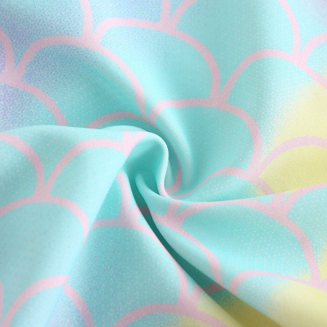 Enchanting Girls Mermaid Swimsuits - One Piece Bathing Suit with Hawaiian Ruffles for Kids Aged 3-16 Years