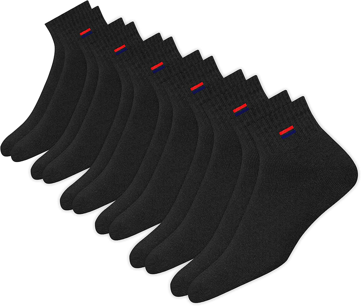 Ultimate Comfort Men’s Athletic Cotton Quarter Socks - Perfect for Running, Training, and Everyday Wear - Pack of 6
