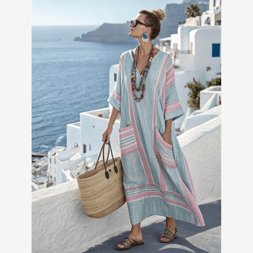 Elegant Plus Size Printed Long Dress for Women - Journey Must Haves