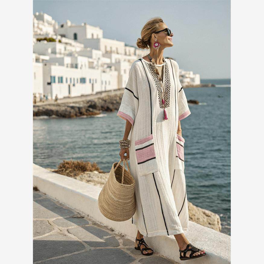 Elegant Plus Size Printed Long Dress for Women - Journey Must Haves