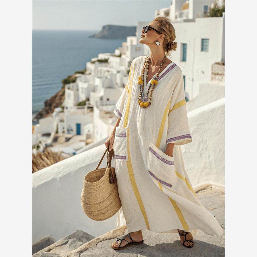 Elegant Plus Size Printed Long Dress for Women - Journey Must Haves