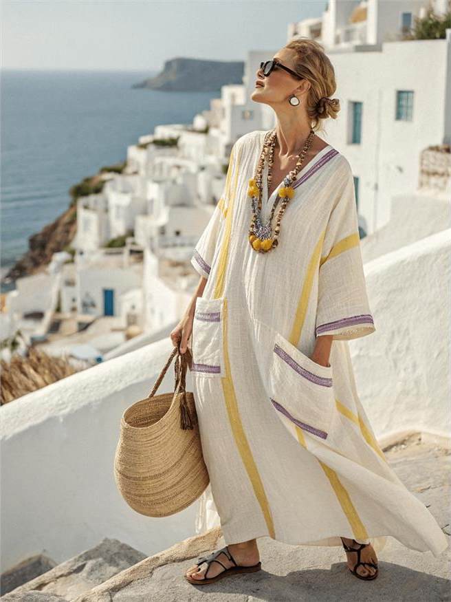 Elegant Plus Size Printed Long Dress for Women - Journey Must Haves
