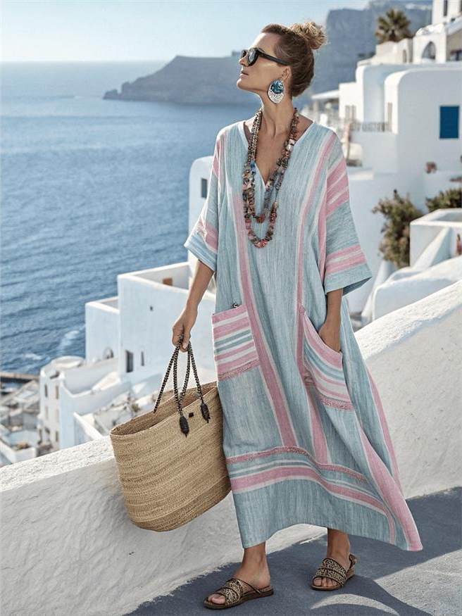 Elegant Plus Size Printed Long Dress for Women - Journey Must Haves