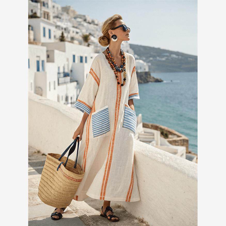 Elegant Plus Size Printed Long Dress for Women - Journey Must Haves