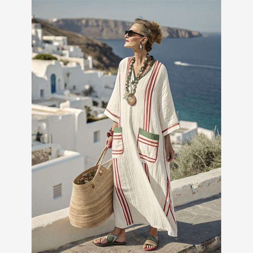 Elegant Plus Size Printed Long Dress for Women - Journey Must Haves