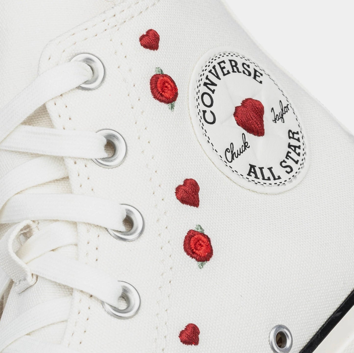 Elevate Your Style with Chuck Taylor All Star High Valentine's Day Women's Lifestyle Shoes in White and Red - Journey Must Haves