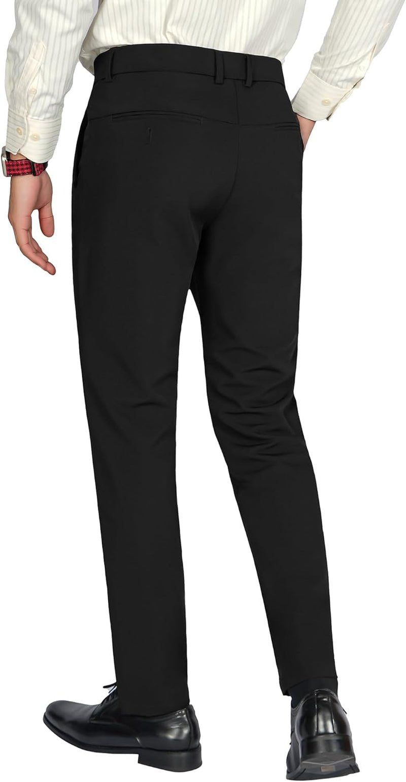 Elevate Your Style with Men's 4 - Way Flex Stretch Slim Fit Dress Pants - Journey Must Haves