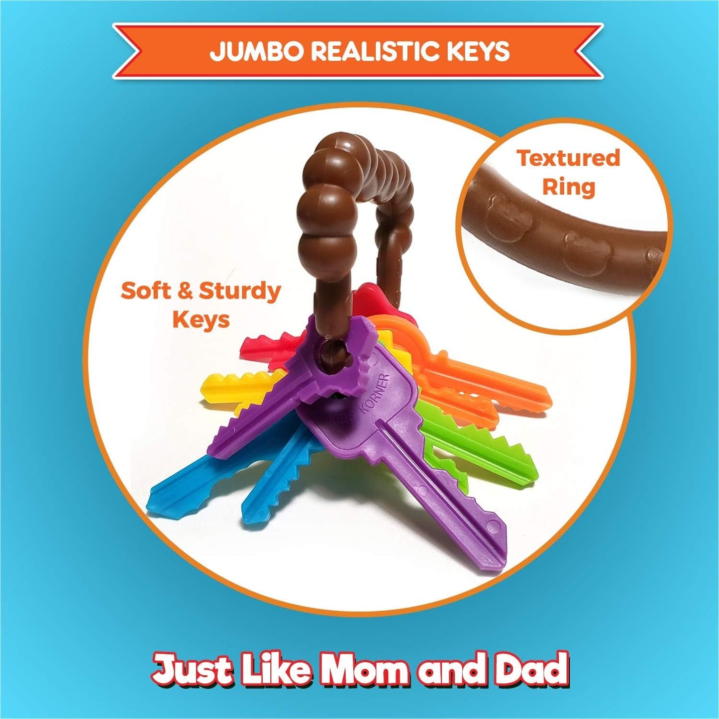 Engaging Baby Keys Montessori Toys for Toddlers - Fun Learning Keys for 2 Year Olds with Activity Ebook - Journey Must Haves