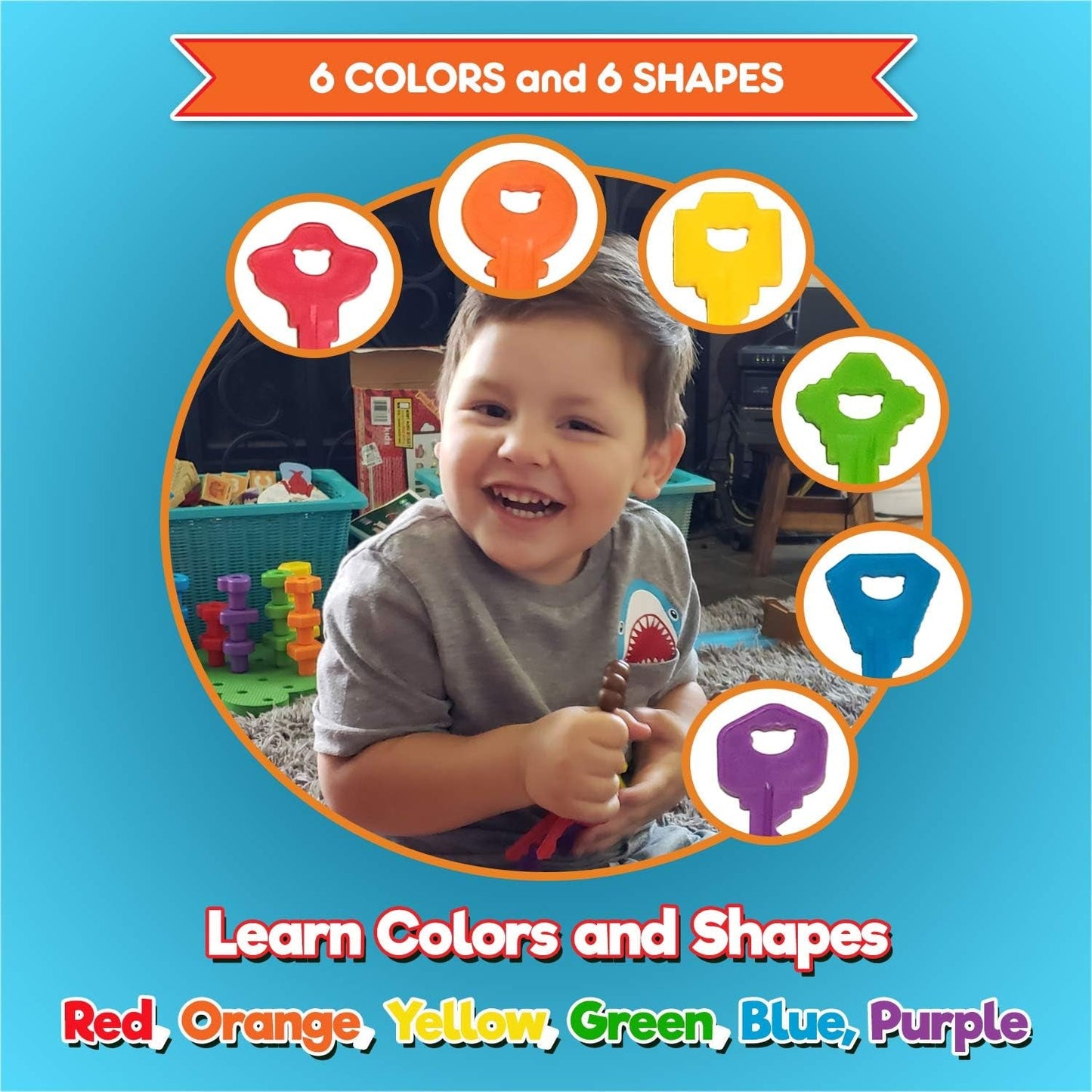 Engaging Baby Keys Montessori Toys for Toddlers - Fun Learning Keys for 2 Year Olds with Activity Ebook - Journey Must Haves
