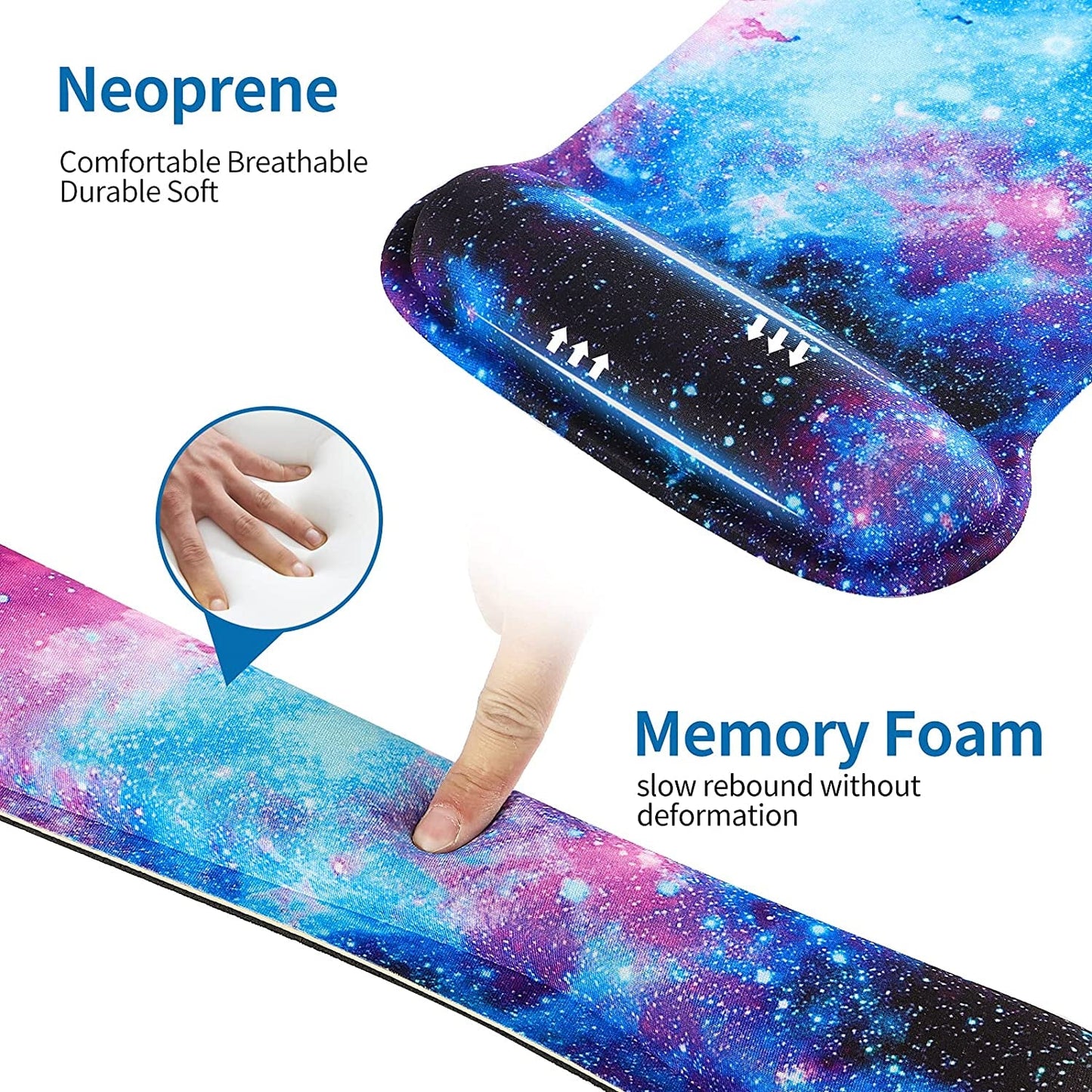 Enhance Your Comfort with the Galaxy Ergonomic Keyboard and Mouse Wrist Rest Set - Lightweight, Durable Support for Pain - Free Typing and Gaming - Journey Must Haves