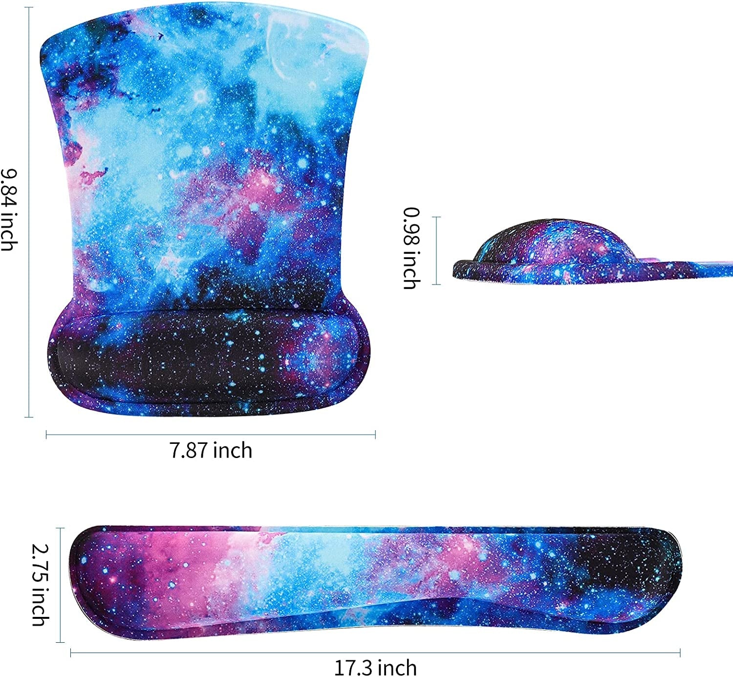 Enhance Your Comfort with the Galaxy Ergonomic Keyboard and Mouse Wrist Rest Set - Lightweight, Durable Support for Pain - Free Typing and Gaming - Journey Must Haves