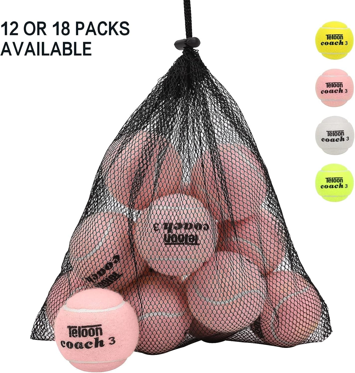Enhance Your Game with Pressure Training Tennis Balls - 12 or 18 Count in a Convenient Mesh Carry Bag, Perfect for Beginners! - Journey Must Haves