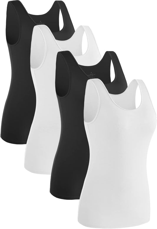 Essential 4 - Pack Women’s Sleeveless Tank Tops - Perfect for Layering and Everyday Comfort - Journey Must Haves