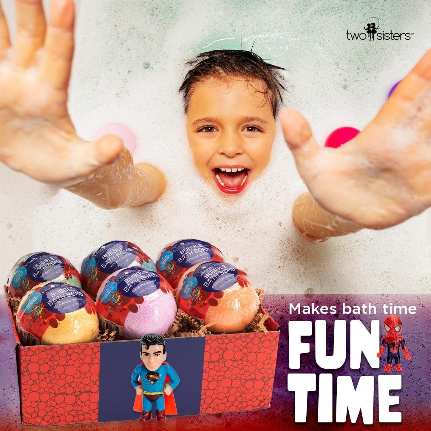 Exciting Superhero Bath Bombs for Kids - 6 Pack of Fizzing Fun with Surprise Toys and Fruity Scents - Perfect Gift for Boys, Girls, and Toddlers! - Journey Must Haves