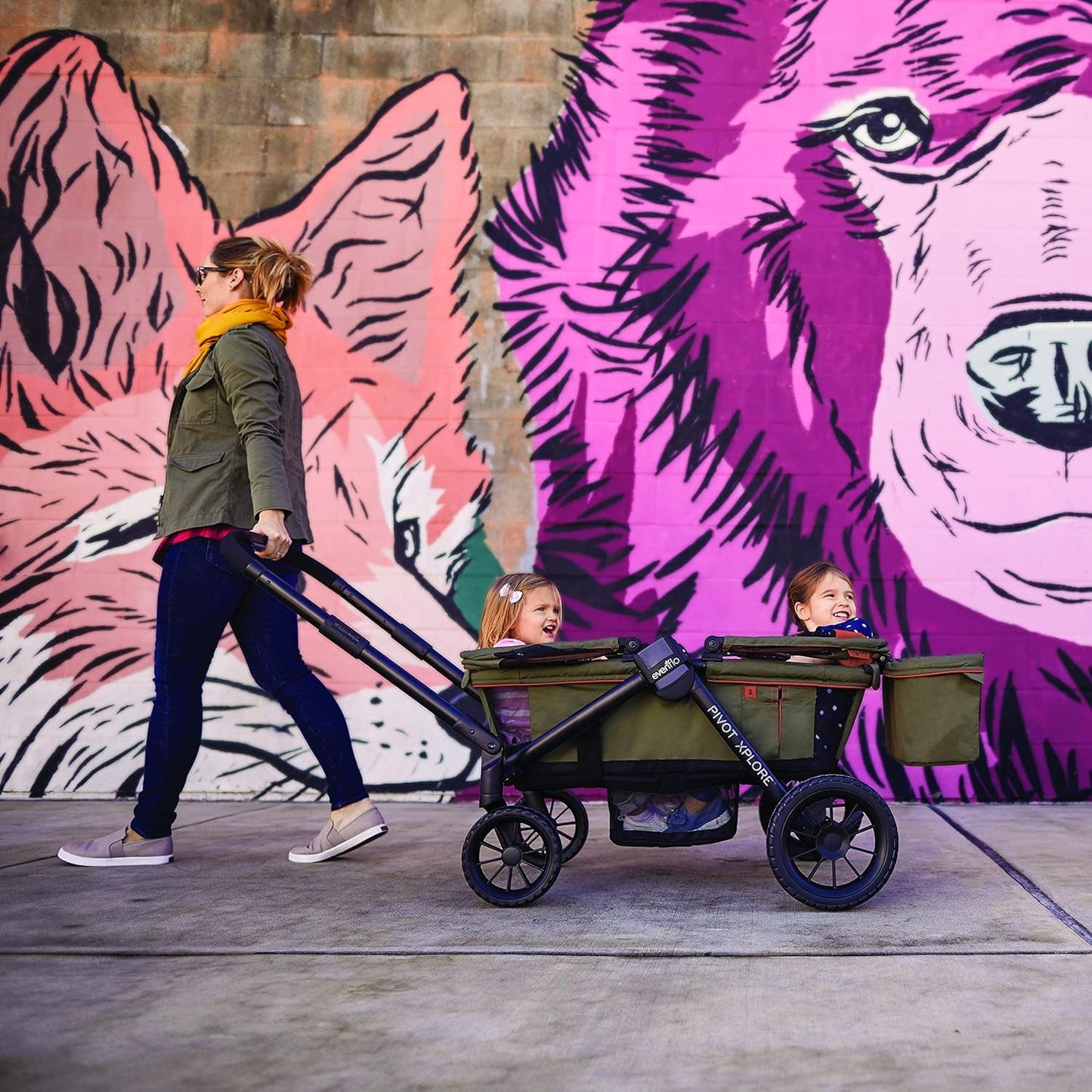 Experience Adventure with the Pivot Xplore All - Terrain Stroller Wagon in Ranger Green - Journey Must Haves