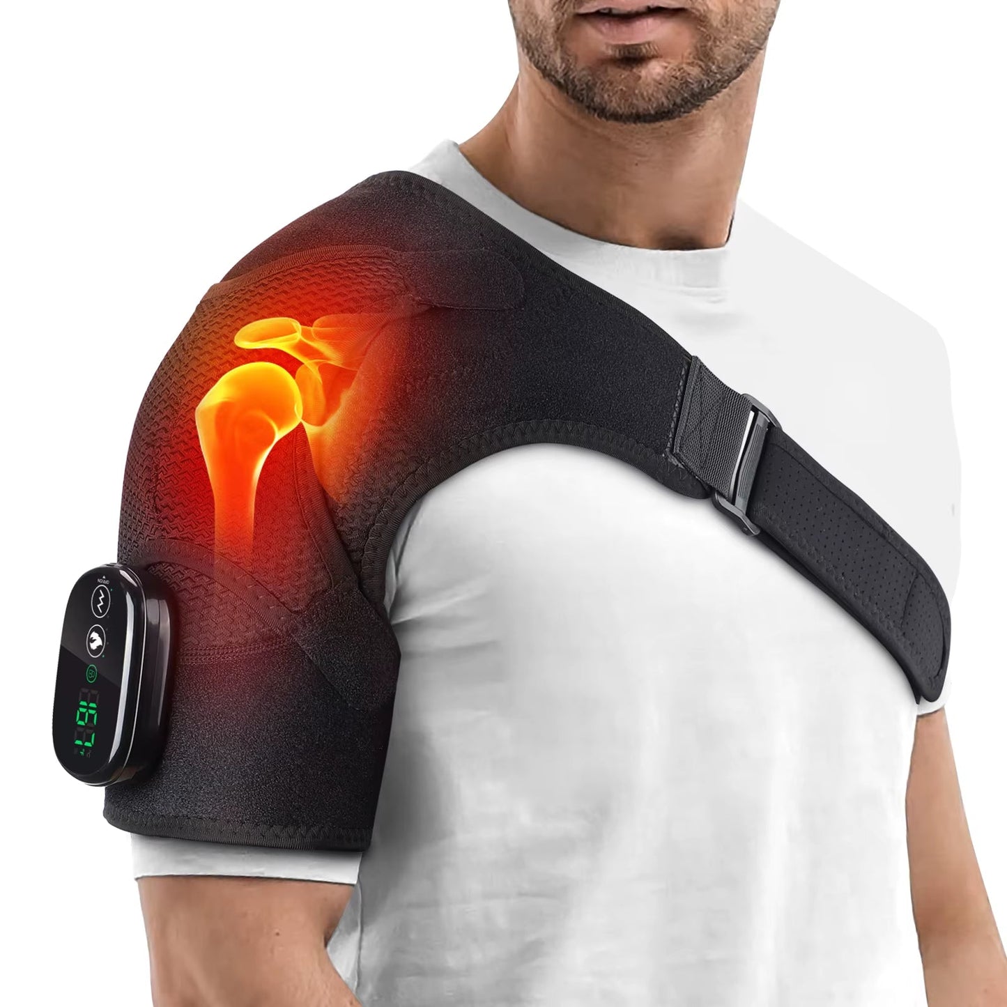 Heated Shoulder Massager Machine - Electric Vibration & Heat Therapy