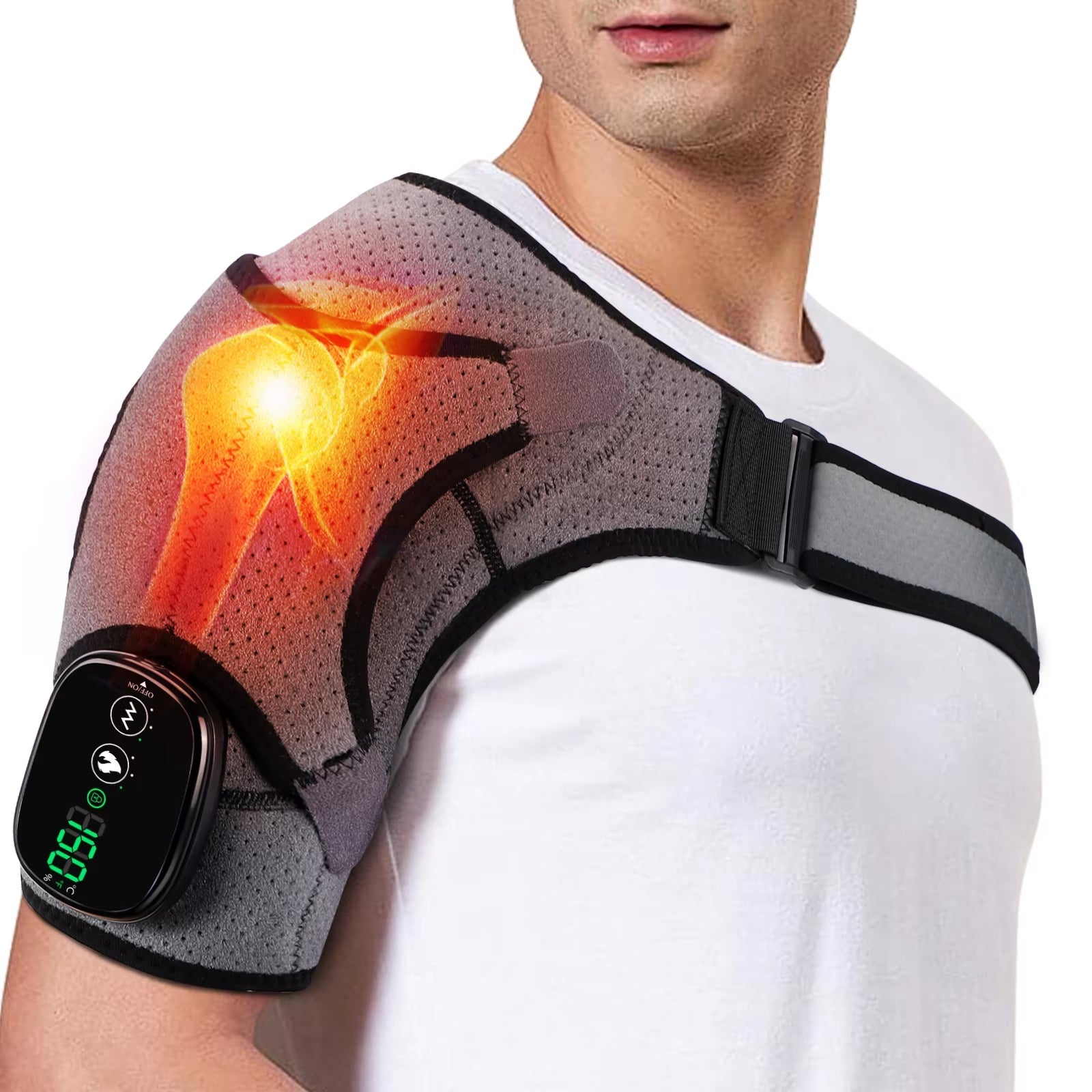Heated Shoulder Massager Machine - Electric Vibration & Heat Therapy