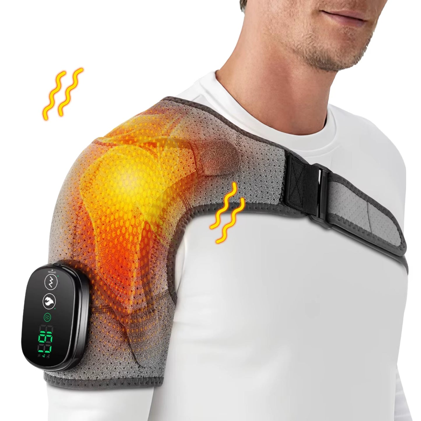 Heated Shoulder Massager Machine - Electric Vibration & Heat Therapy