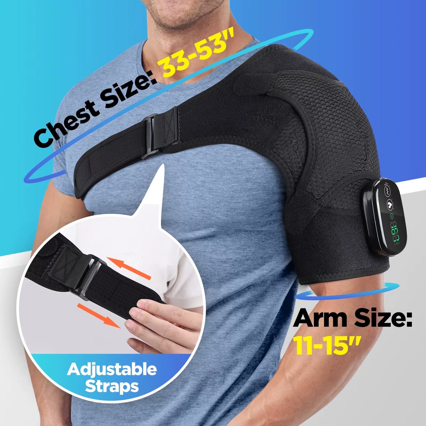 Heated Shoulder Massager Machine - Electric Vibration & Heat Therapy