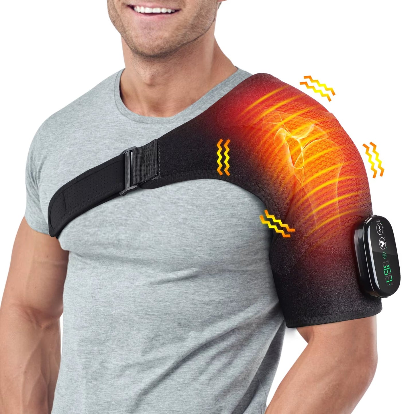 Heated Shoulder Massager Machine - Electric Vibration & Heat Therapy