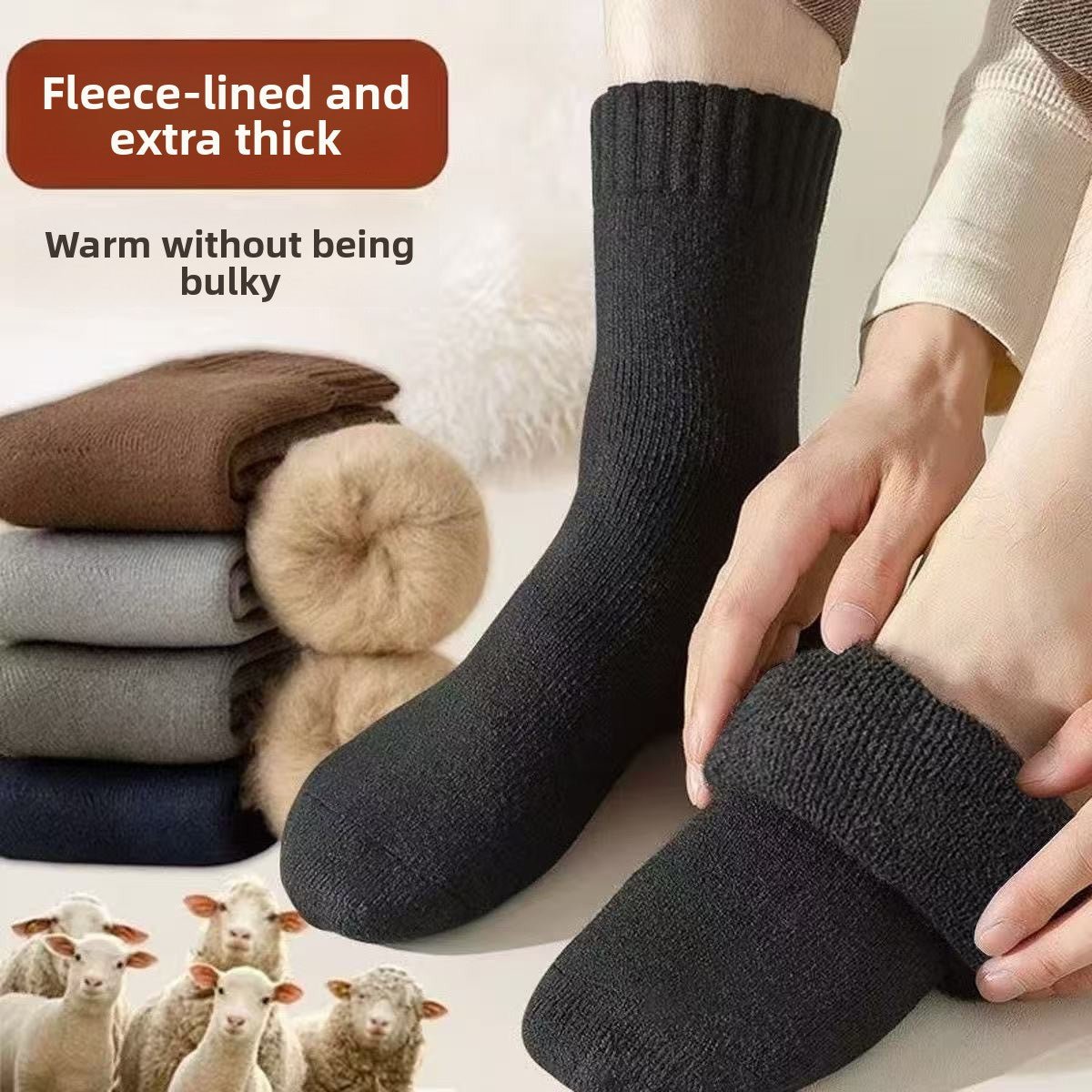 Extra thick winter fleece - lined terry socks - Journey Must Haves