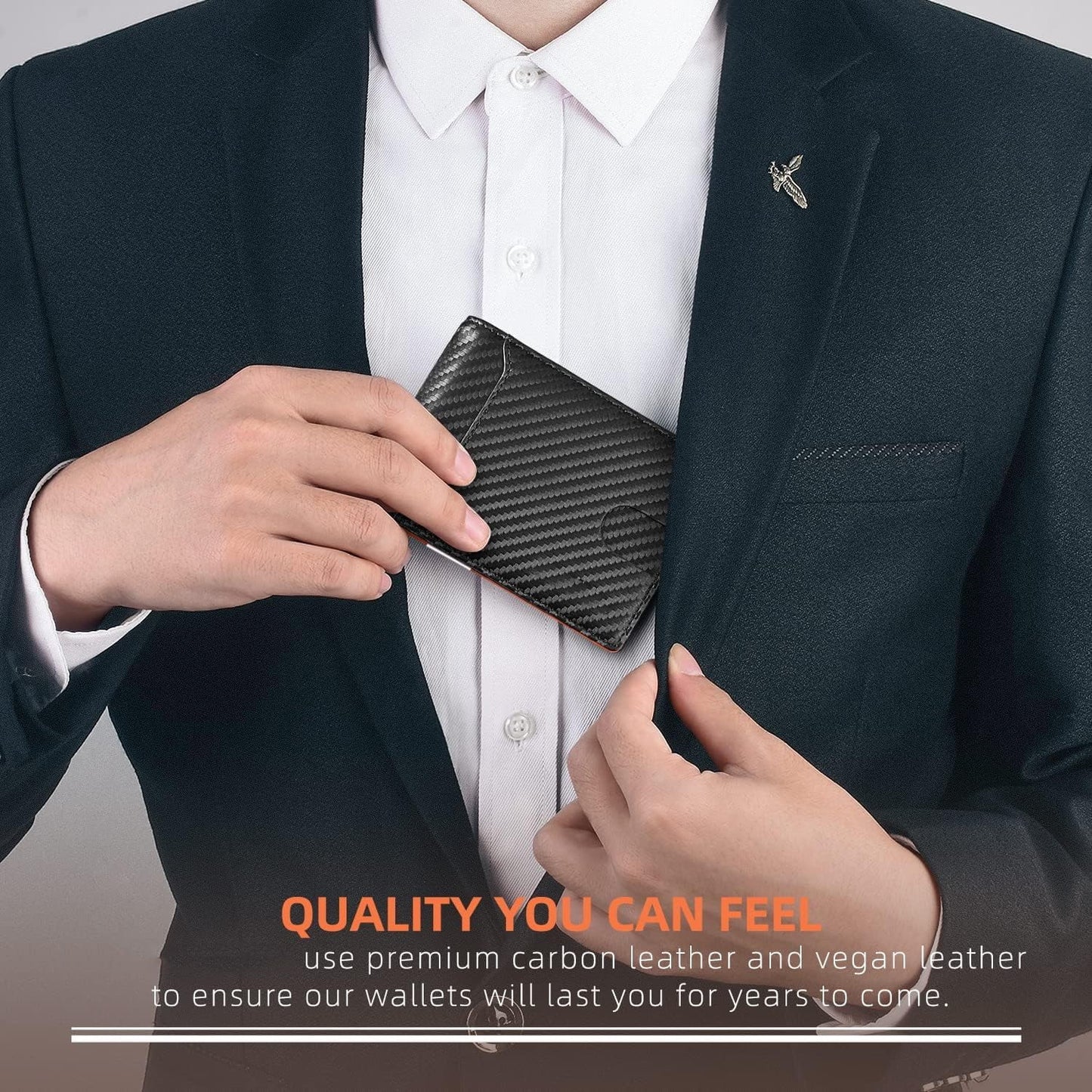 Sleek & Secure Men's Slim Wallet - Genuine Leather RFID Blocking Credit Card Holder with Money Clip - Perfect Gift for Any Occasion