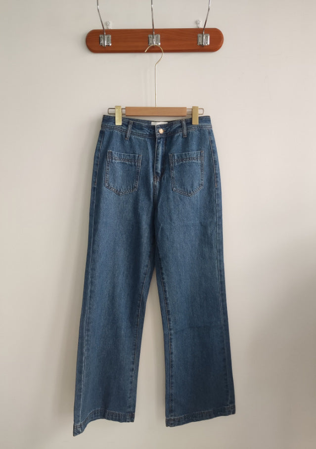 Casual Cotton Wide-Leg Jeans