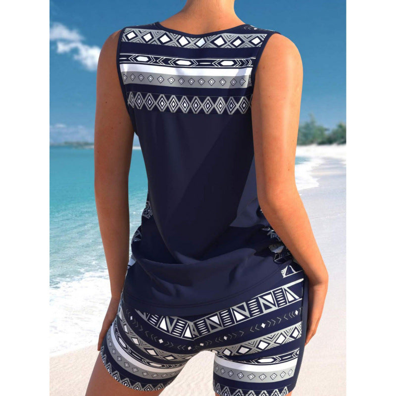 Women's Two-Piece Swimsuit Vest and Shorts