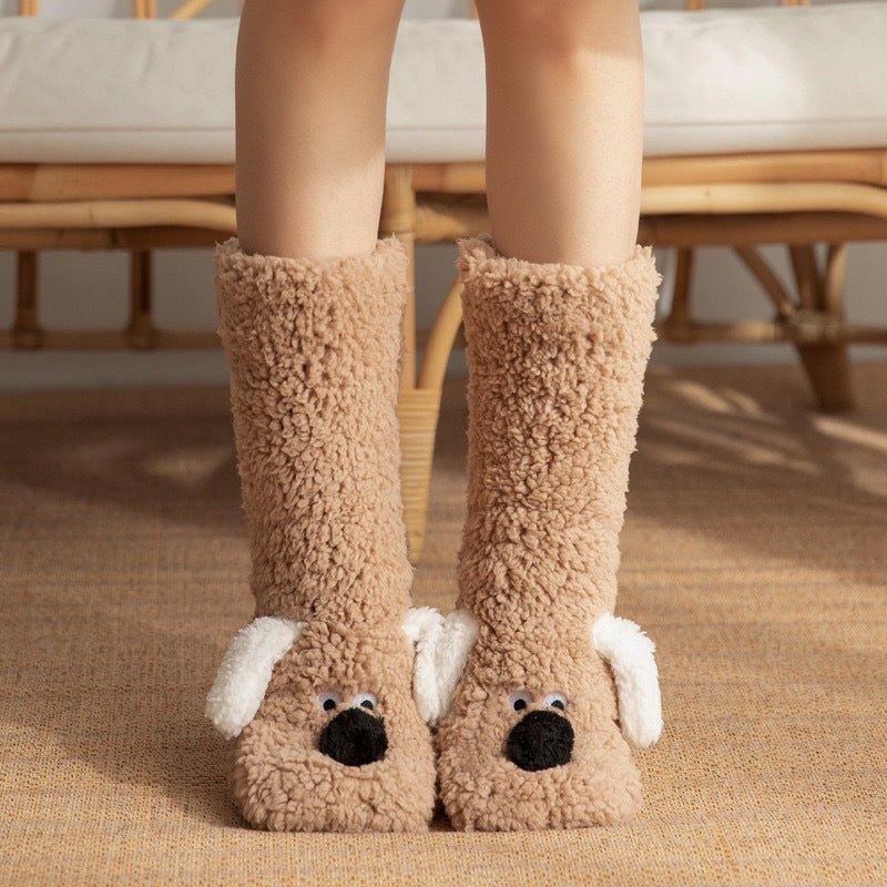 Fleece - Lined Anti - Slip Home Slipper Socks - Journey Must Haves