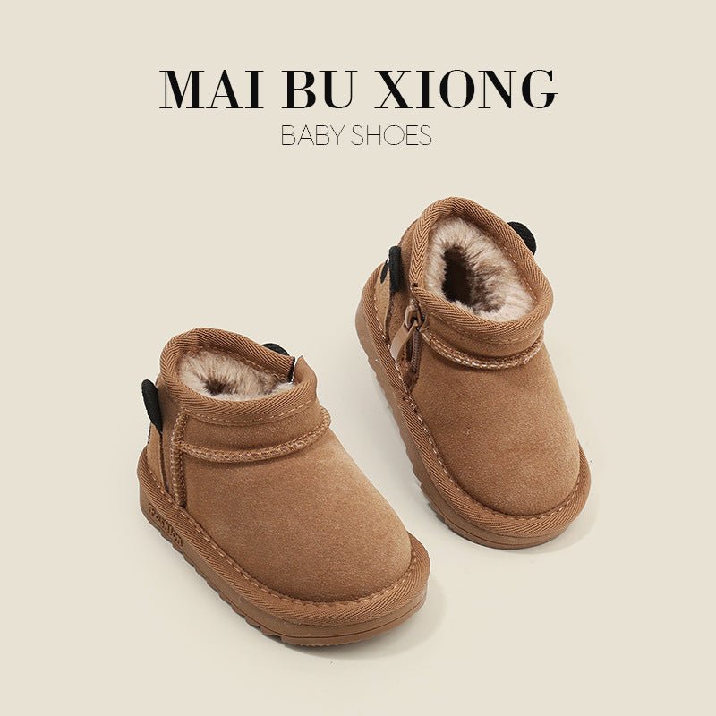 Fleece - Lined Suede Leather Snow Boots for Babies - Journey Must Haves